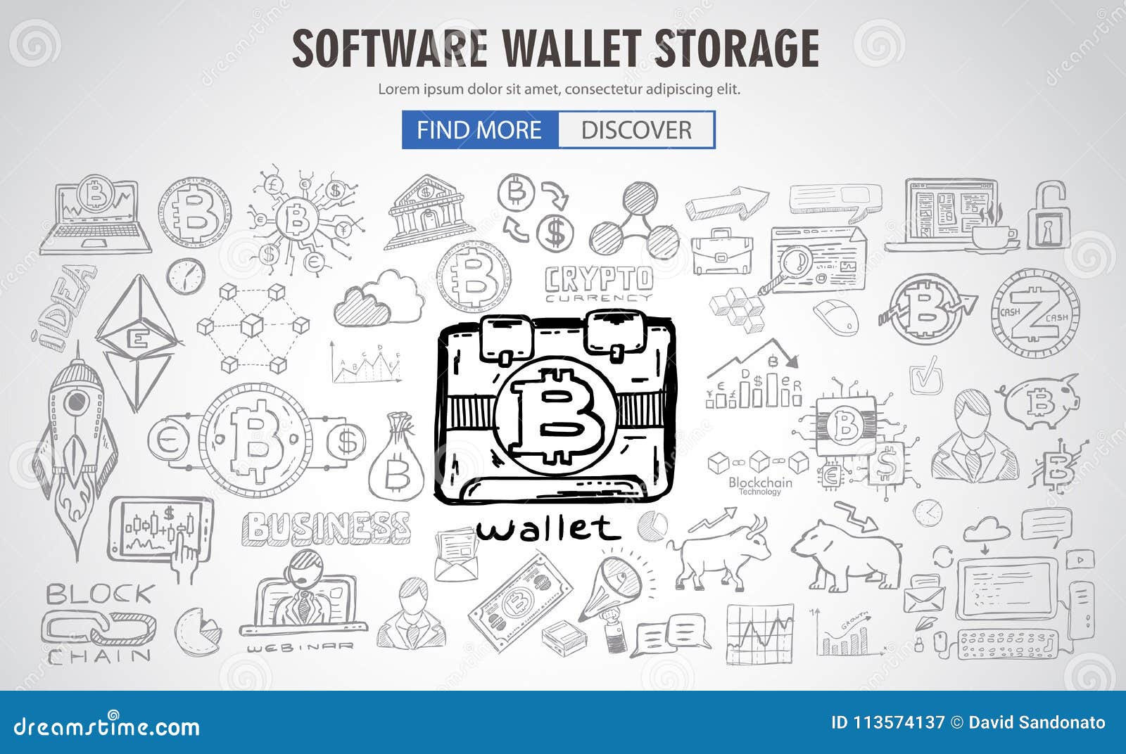 Cryp!   tocurrency Concept Hand Drawn Business Doodle Designs - 
